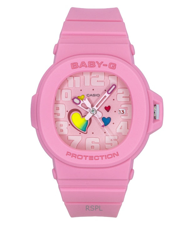 Reloj Casio Baby-G analógico con esfera rosa de cuarzo BGA-10-4A, 100 m, para mujer