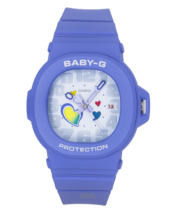 Reloj Casio Baby-G analógico Playful Hearts Series de cuarzo con esfera blanca BGA-10-6A 100M para mujer