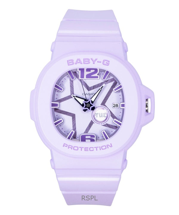 Reloj Casio Baby-G analógico de cuarzo con correa de resina y esfera morada BGA-10D-6A 100M para mujer