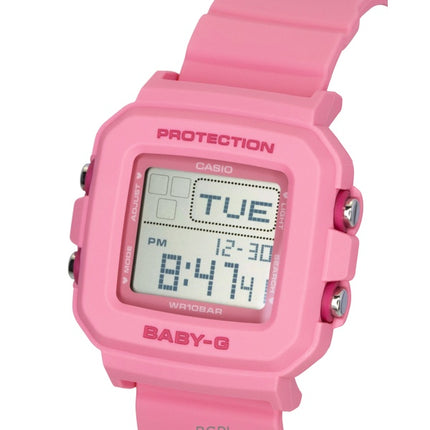 Reloj Casio Baby-G digital de cuarzo con correa de resina rosa BGD-10KH-4, 100 m, para mujer