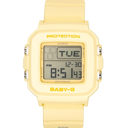 Reloj Casio Baby-G digital de cuarzo con correa de resina amarilla BGD-10KH-9 100M para mujer