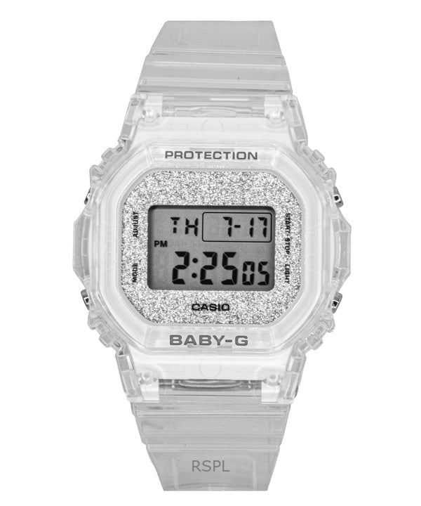 Reloj Casio Baby-G digital de cuarzo con correa de resina transparente BGD-565GC-7 para mujer, 100 m