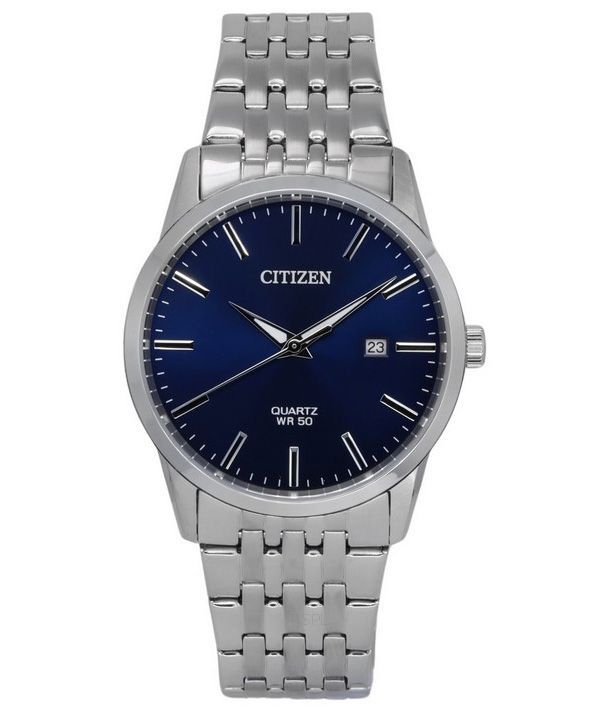 Reloj para hombre Citizen con pulsera de acero inoxidable y esfera azul medianoche de cuarzo BI5000-87L