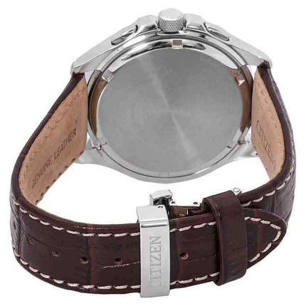 Reloj Citizen Eco-Drive Perpetual GMT con correa de cuero y esfera marrón BL8160-07X 100M para hombre