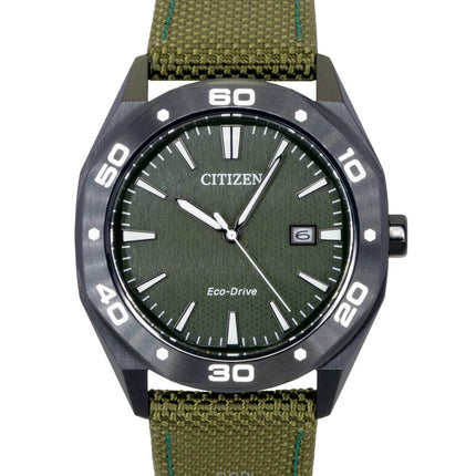Reloj Citizen Eco-Drive Active Sport con correa de nailon y esfera verde BM7635-01X 100M para hombre