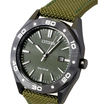 Reloj Citizen Eco-Drive Active Sport con correa de nailon y esfera verde BM7635-01X 100M para hombre