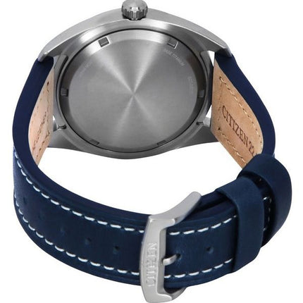 Reloj Citizen Eco-Drive Super Titanium con correa de piel azul y esfera azul BM8560-45L 100M para hombre