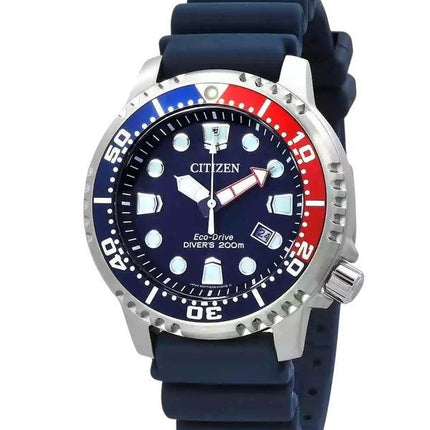 Reloj Citizen Promaster Dive Eco-Drive BN0168-06L 200M para hombre con correa de poliuretano y esfera azul