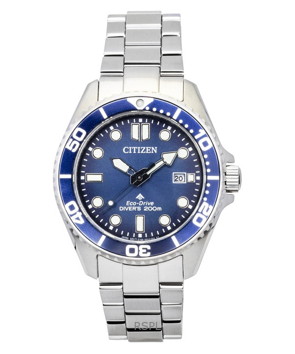Reloj Citizen Promaster Dive para hombre, de acero inoxidable, esfera azul, Eco-Drive BN0260-54L, resistente al agua hasta 200 m.
