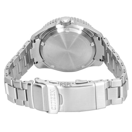 Reloj Citizen Promaster Marine de acero inoxidable con esfera verde, Eco-Drive, para buceo, BN0269-50W, 200 m, para hombre