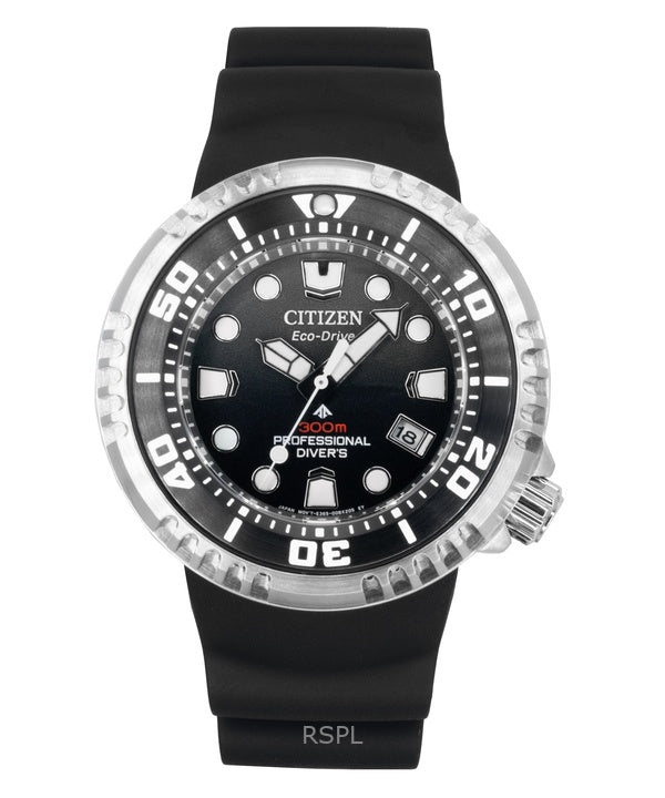 Reloj Citizen Promaster Eco-Drive Diver&#39;s BN1024-01E para hombre con correa de caucho y esfera negra, 300 m