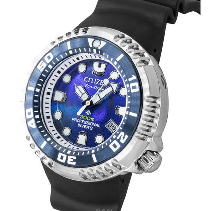 Reloj Citizen Promaster Dive Eco-Drive BN1025-08L 300M para hombre con correa de caucho y esfera azul
