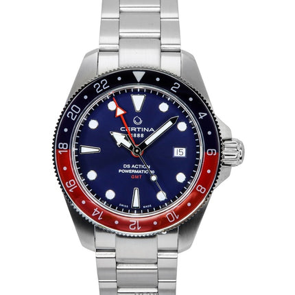 Certina DS Action GMT Reloj automático de buceo de acero inoxidable con esfera azul C032.929.11.041.00 200M para hombre