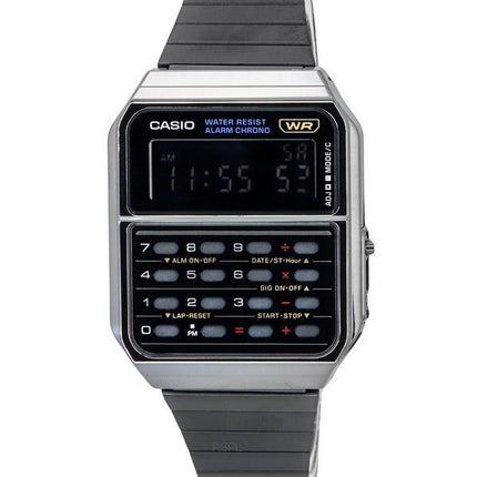 Reloj Casio Vintage con calculadora digital y cuarzo de acero inoxidable CA-500WEGG-1B para hombre