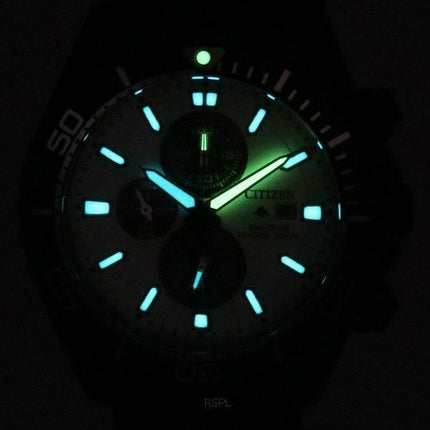 Citizen Promaster Marine Eco-Drive Cronógrafo Esfera blanca Diver's CA0825-05A 200M Reloj para hombre