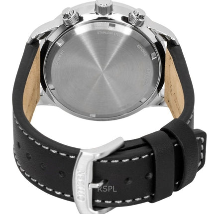 Reloj Citizen Eco-Drive Aviator Cronógrafo con correa de piel y esfera blanca CA0880-07A 100M para hombre
