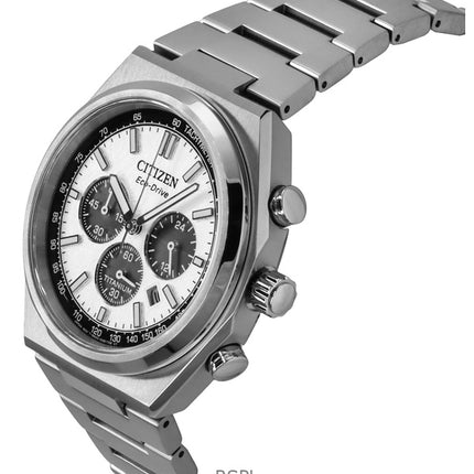 Reloj Citizen Zenshin Cronógrafo Super Titanium Esfera plateada Eco-Drive CA4610-85A 100M para hombre