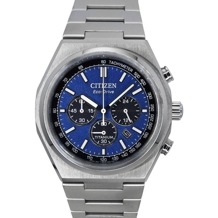 Reloj Citizen Zenshin Cronógrafo Super Titanium con esfera azul Eco-Drive CA4610-85L 100M para hombre