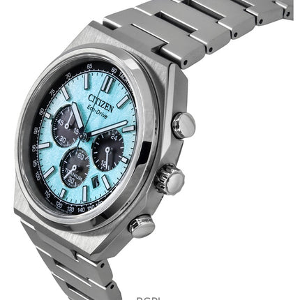 Reloj Citizen Zenshin Cronógrafo Super Titanium con esfera azul hielo Eco-Drive CA4610-85M 100M para hombre