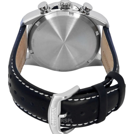 Reloj Citizen Eco-Drive Cronógrafo con correa de piel y esfera blanca CA4640-09A 100M para hombre