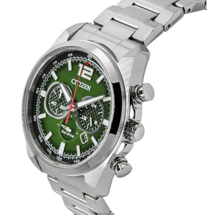 Reloj Citizen Eco-Drive Cronógrafo de acero inoxidable con esfera verde CA4640-50X 100M para hombre