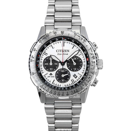 Reloj Citizen Promaster Navihawk Cronógrafo de acero inoxidable con esfera blanca Eco-Drive Diver's CA4660-61A 200M para hombre