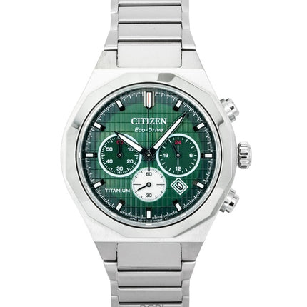 Reloj Citizen Zenshin Senkei Cronógrafo Super Titanium con esfera verde Eco-Drive CA4691-59X 100M para hombre