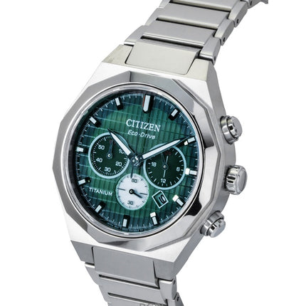 Reloj Citizen Zenshin Senkei Cronógrafo Super Titanium con esfera verde Eco-Drive CA4691-59X 100M para hombre