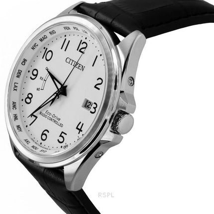 Reloj Citizen Eco-Drive CB0250-17A con correa de piel y esfera blanca, 100 m, para hombre
