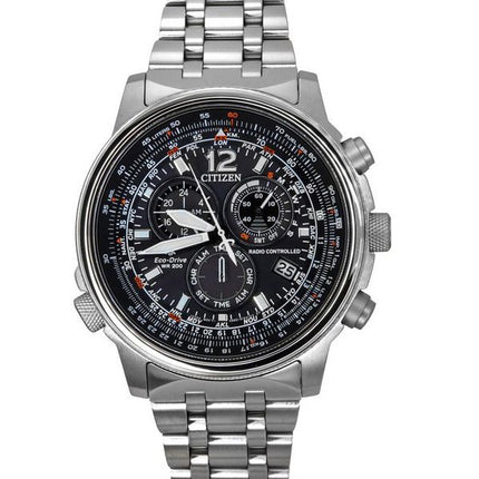 Reloj cronógrafo radiocontrolado Citizen Promaster Sky de acero inoxidable con esfera negra Eco-Drive CB5860-86E 200M para hombr