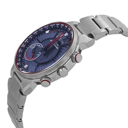 Reloj para hombre Citizen Eco-Drive Perpetual World Time Satellite Wave con esfera negra CC3031-51E 100M