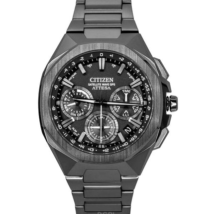 Reloj Citizen Eco-Drive Attesa Satellite Wave GPS Super Titanium con esfera negra CC4105-69E, 100 m, para hombre