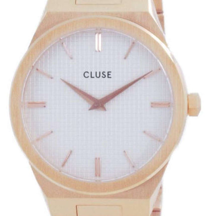 Cluse Vigoureux H-Link esfera blanca tono oro rosa acero inoxidable cuarzo CW0101210001 reloj para mujer