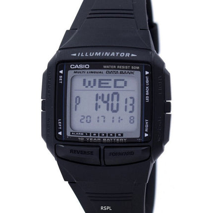 Casio Illuminator Banco de datos en varios idiomas Reloj digital DB-36-1AV DB36-1AV de tiempo dual.