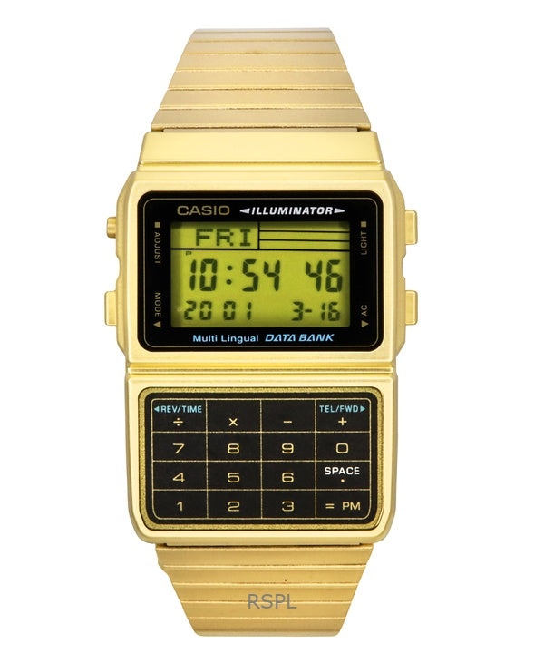 Reloj Casio Digital acero inoxidable Banco de datos multilingüe DBC-611 G-1DF DBC-611 G-1 de los hombres