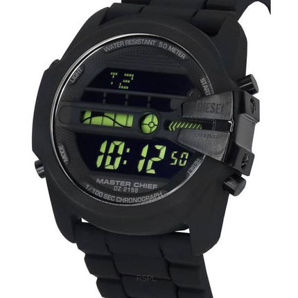 Diesel Master Chief Digital correa de silicona esfera negra cuarzo DZ2158 Watch de Men es