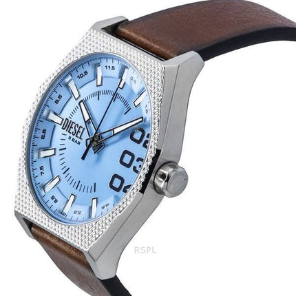 Reloj para hombre Diesel Scraper con correa de cuero y esfera azul de cuarzo DZ2174