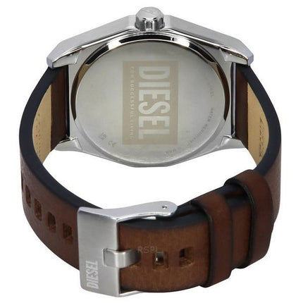 Reloj para hombre Diesel Scraper con correa de cuero y esfera azul de cuarzo DZ2174