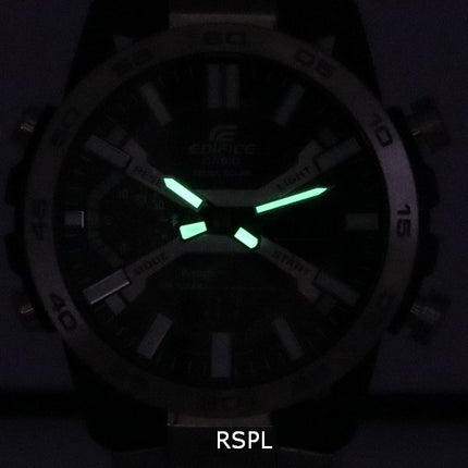 Casio Edifice Sospensione Mobile Link Esfera negra Solar ECB-2000D-1A ECB2000D-1 100M Reloj para hombre