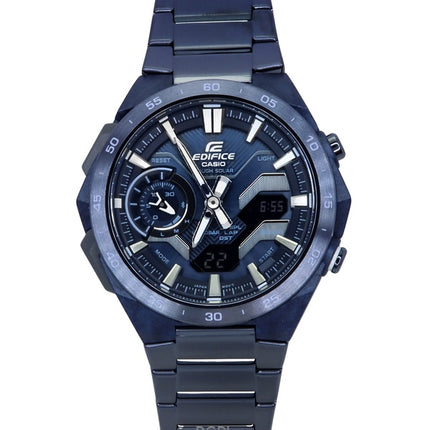 Reloj Casio Edifice Windflow analógico digital Cool Blue Edition con enlace para teléfono inteligente, esfera azul, solar ECB-22