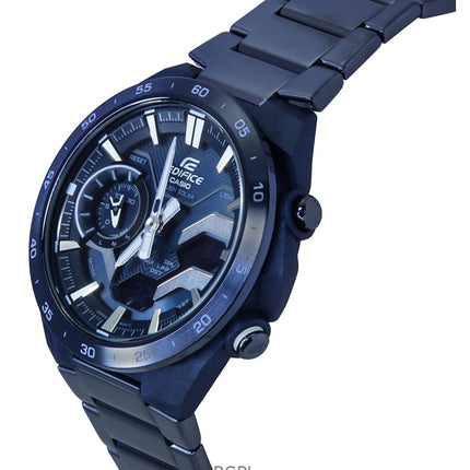 Reloj Casio Edifice Windflow analógico digital Cool Blue Edition con enlace para teléfono inteligente, esfera azul, solar ECB-22
