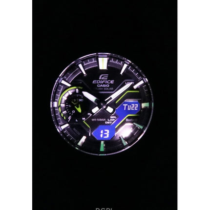 Reloj Casio Edifice Windflow analógico-digital con enlace para smartphone, esfera negra, resistente, solar, ECB-2200RC-1A3, 100 m, para hombre