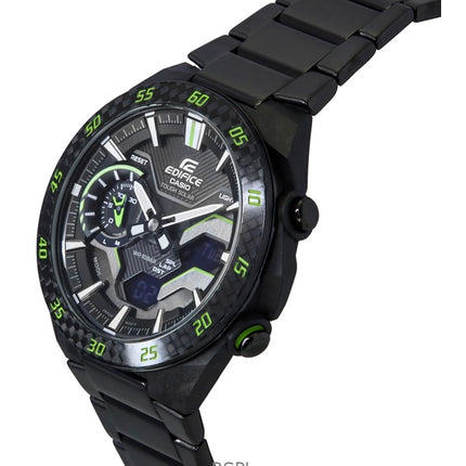 Reloj Casio Edifice Windflow analógico-digital con enlace para smartphone, esfera negra, resistente, solar, ECB-2200RC-1A3, 100 m, para hombre