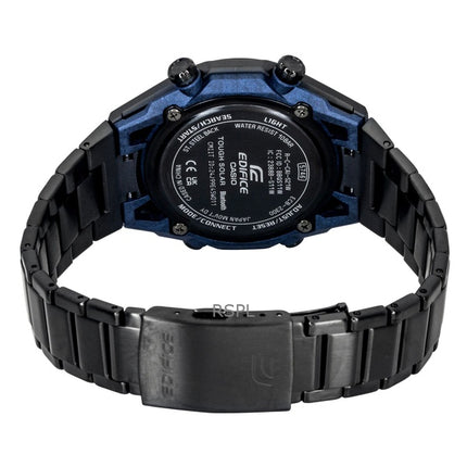 Reloj Casio Edifice analógico digital de acero inoxidable con esfera negra y solar ECB-2300DC-1A para hombre, 100 m
