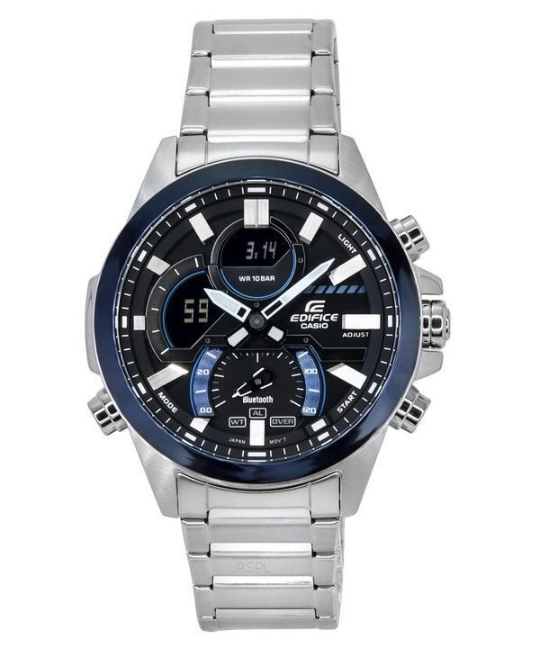 Reloj para hombre Casio Edifice Smartphone Link analógico digital con esfera gris de cuarzo ECB-30DB-1A 100M