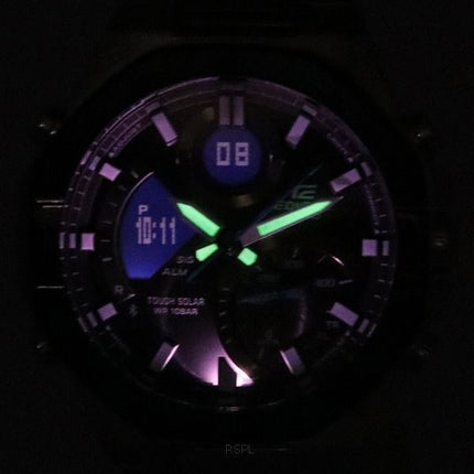Reloj para hombre Casio Edifice Mobile Link analógico digital con esfera gris solar ECB-950DB-1A 100M