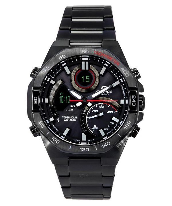 Reloj para hombre Casio Edifice analógico digital móvil enlace esfera negra Tough Solar ECB-950DC-1A 100M