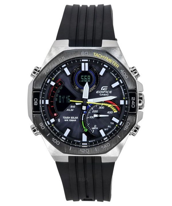 Reloj Casio Edifice Analógico Digital Mobile link Esfera negra Tough Solar ECB-950MP-1A 100M para hombre