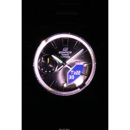 Reloj Casio Edifice analógico-digital para hombre, con enlace para smartphone, acero inoxidable, esfera gris, cuarzo ECB-S10D-8A, 100 m