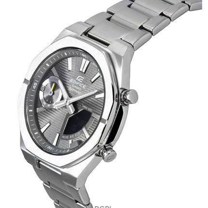 Reloj Casio Edifice analógico-digital para hombre, con enlace para smartphone, acero inoxidable, esfera gris, cuarzo ECB-S10D-8A, 100 m